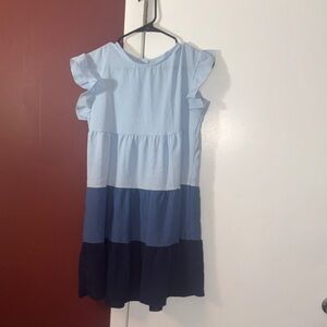 Blue Tiered Kids Dress
